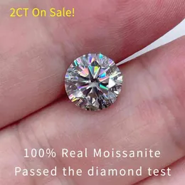 Grande 2ct 8mm cor real d vvs1 3ex corte pedra de diamante solta moissanite inteira para anel joias finas 297k