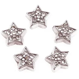 20 st parti Rhinestones stjärna flytande locket charms diy legering tillbehör passar för magnetiskt levande minneslås hänge mode juvel257p