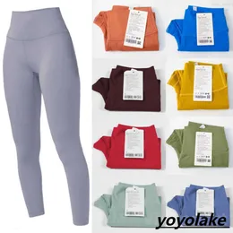 2023 Align Lu Mujer Yoga Leggings Entrenamiento Pantalones deportivos Pantalones elásticos para correr Lady Fitness Pantalón deportivo Sin costuras Scrunch Estiramiento Ejercicio de longitud completa