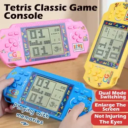 Bebek Müzik Ses Oyuncakları Tetris Oyun Konsolu Çift Mod Değiştirme 5 inç büyük ekran bulmaca oyuncak 231218