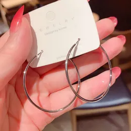 Großhandel Trendy S Sterling Silber Post Große Creolen für Frauen Schmuck