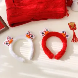 Acessórios de cabelo Leão Despertar Ano Headband Dos Desenhos Animados Vermelho Hairband Estilo Chinês Headwear Headdress