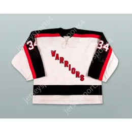 Maßgeschneidertes JOSH LEPP 34 MOOSE JAW WARRIORS WEISSES HOCKEY-JERSEY, NEU oben genäht S-M-L-XL-XXL-3XL-4XL-5XL-6XL