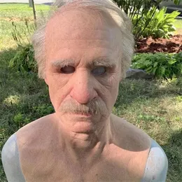 Maschere cosplay realistico di Wrinkle Party Old Man Full Head Mask per il Festival di Halloween 220629