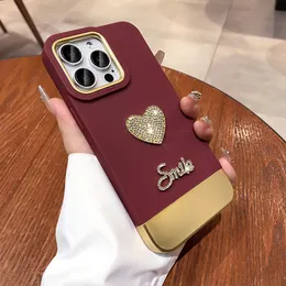 Water Diamond Love iPhone 15 Promax Phone Case, New iPhone 14 Small and Popular, Female 13 Full Package 12 Splice Luxury