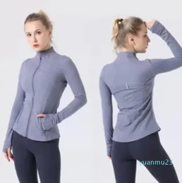 Kıyafet LU088 2022 Yoga Ceket Kadınlar Tanımla Egzersiz Spor Palto Fitness Ceket Sporları Hızlı Kuru Aktif Giyim Üst Katı Zip Sweatshirt S