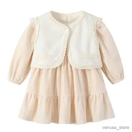 Mädchenkleider Kinder Taufkleid Kinder Winterkleidung Mädchen Prinzessin Taufkleid Kinderkleidung für Party Geburtstag mit Weste 0-4 Jahre