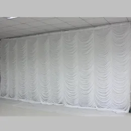 Cortina nova 10ftx20ft festa de casamento palco fundo decorações cortina de casamento pano de fundo em design ondulado branco color288g