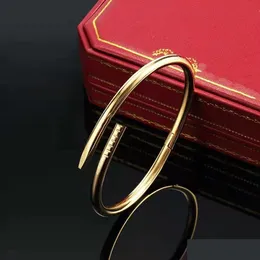 Cuff 2023 New Designer Nail Bracelet Classic Luxury زوجين للنساء الرجال عالي الجودة 316L Titanium Steel Jewelry Drop Drop