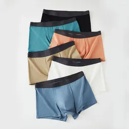 Sous-vêtements hommes coton boxer poche sous-vêtements courts ultra-doux peau amicale brève taille moyenne culotte solide élasticité lâche lingerie