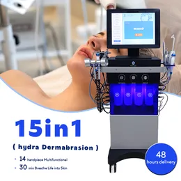 15 i 1 Hydra ansikts ansiktsmaskin Aqua Peel Hydrafacial Face Lifting Diamond Dermabrasion Skin Rejuvenation Oxygen Water Jet Spa