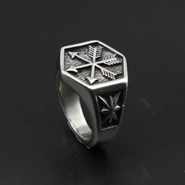 Vintage Viking Arrow Ring Punk 316L Rostfritt stål Compass Men Fashion Hip Hop Hippie Jewelry Drop Store Cluster Rings2890