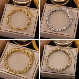 Bangle OIMG 316L الفولاذ المقاوم للصدأ الذهب الذهب سوار سلسلة الخشنة