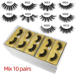 3D Mink False 속눈썹 3D False Eyelash Natural Long Makeup Lash Extension은 노란색 배경으로 벌크 8558586