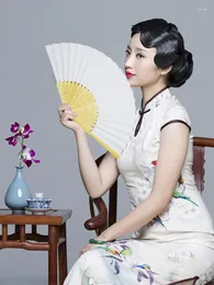 장식 인형 100pcs/로트 접이식 종이 손으로 그린 ​​팬 휴대용 파티 웨딩 용품 중국 핸드 댄스 선물 장식 21cm