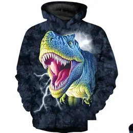 Hoodies Sweatshirts Erkek Sweatshirt Dinozor Serin Şık Çocuklar Sonbahar 3d Baskılı Kız Hayvan Plover 220110 Damla Teslimat B Dhugh