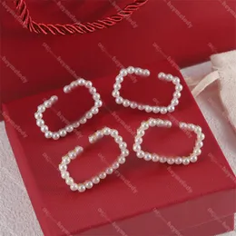 Шикарные жемчужные большие серьги-кольца, женские золотые, серебряные серьги с буквами, жемчужные серьги, подарок на день рождения с коробкой