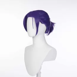 Cosplay Wigs Blue Prison Royal Shadow Ling Wang Cos Wig Purple One Trey Hair Hair Split Cosplay de Anime Split