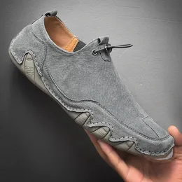 Klänningskor loafers läder män mode av hög kvalitet lyxmärke bekväma avslappnad körning plus storlek elastiska hål 231218