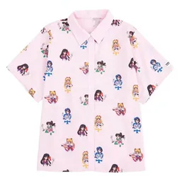 T-shirt anime rosa manica corta camicette harajuku t shirt donna vestiti 2019 cosplay sveglio kawaii magliette e camicette