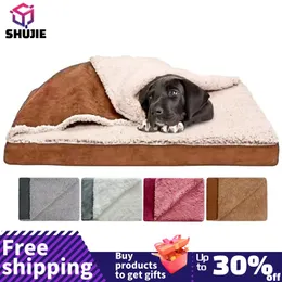 Kennels Pens Pet Square Bed Uyku Tulumu Kulübesi Kedi Battaniyesi Tüm Seasons Rahat Yumuşak Çıkarılabilir Yıkanabilir Yıkılabilir Köpek 231218