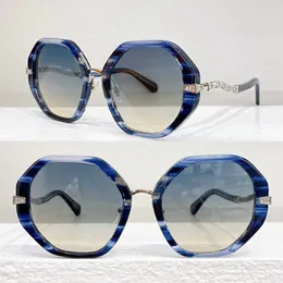 Lyxdesigner Kvinnor Viper Solglasögon Geometrisk rektangulär acetatram Metall med strass böjda ben Gradient Sonnenbrillen BV8242 Fritidssemester