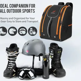 Sacos de snowboard de esqui IKEEP Bolsa de bota de esqui 65L à prova d'água Snowboard Bota mochila de viagem bagagem pacote de equipamento para capacete óculos jaqueta luvas 231218