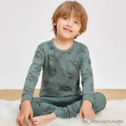 Pajamas Boys Girls Pajamas New Autumn Sleeved Children's Clothing Wallewear Cotton Cotton Pajamas مجموعات للأطفال 2 4 5 6 8 12 14 سنة