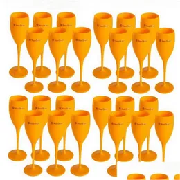 Weingläser Acryl Veuve Pink Orange Champagner Flöten Großhandel Party Drop Lieferung Hausgarten Küche Essbar Getränke Dhadg