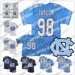 Custom American College Football Wear Unc North Carolina Tar Heels #98 Lawrence Taylor 49 Julius Peppers 85 Eric Ebron 10 Mitchell Tr