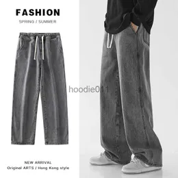 Mäns jeans 2023 Nya baggy jeans Men Streetwear Harajuku Fashion Casual Wide-Benbyxor japanska enkla jeans denim byxor l231220
