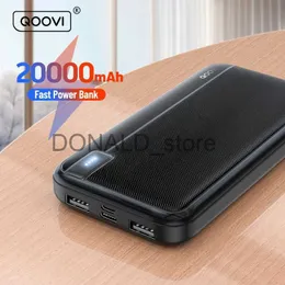 Banki zasilania telefonu komórkowego Qoovi 20000 mAh Power Bank Zewnętrzna duża pojemność baterii przenośna ładowarka PowerBank Szybkie ładowanie dla iPhone'a 15 Xiaomi Samsung J231220