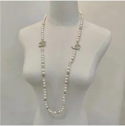 Anhänger Halskette Luxusqualität Charme Anhänger Halskette mit Diamant- und Naturschalenperlen Sweather Kette Design