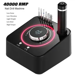 Equipamento de arte de unha 40000RPM Conjunto de broca de manicure elétrica Arquivo sem escova com função de memória Máquina de fresagem Ferramenta de salão 231219