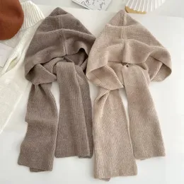 Berretti/berretti con teschio Corea cappello e sciarpa set scialle con cappuccio lavorato a maglia passamontagna cappello invernale addensare mantenere caldo sciarpa di lana pullover cappello accessori gotici 231219