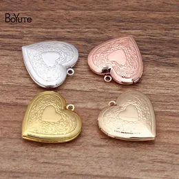 BoYuTe 10 Pezzi Lotto 28MM Metallo Ottone a Forma di Cuore Medaglione Galleggiante Ciondolo con Ciondoli Fabbrica Diretta Po Locket217C