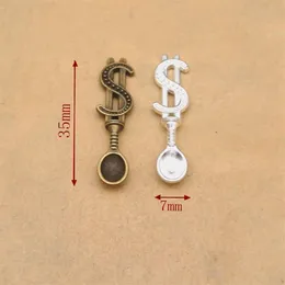 Dollar Pattern Snuff Snorter Spoon Sniffer Powder Portable Shovel Wax Scoop Hookah Shisha Herb Smoking Pipe Accesso287E