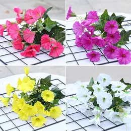 Decorative Flowers 30cm Fake Morning Glory Simulation Petunia Wedding Home Decor Rose Red White Yellow Artificial For Garden