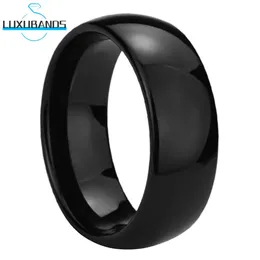 Anillos de banda Anillos de boda de carburo de tungsteno negro para mujer de 4 mm para hombres 2 mm 6 mm 8 mm Bandas abovedadas de compromiso Acabado pulido Ajuste cómodo 231219