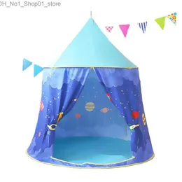 Speelgoedtenten Kindertent Tipi Speeltent Blauwe Ruimte Tenten Huis voor kinderen 120x116cm Verjaardagscadeau voor jongen meisje kind Tipi Q231220