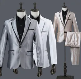 Wedding Tuxedos Wholesale & retail Men Suit Sets Dress Brand Party stage show shiny clothes