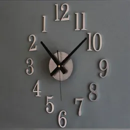 Mode kreative Umkehrung der Uhrzeit Back Metal Textur Wirklich 3D Stereo DIY Wall Clock340J