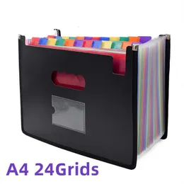 A4 24 Grid Standing Multilayer Document Bag Student Office Storage Stationery File Organizer 231220