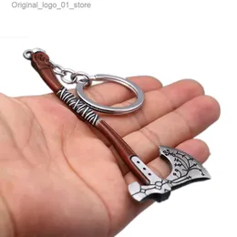 سلاسل المفاتيح Lanyards God of War Keychain 11cm Leviathan Ax Ice Kratos Metal Pendant Bendant Key Ring Chaveiro Key Chain Llaveros Game Game Association Q231220