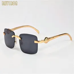 2020 nuevas gafas de sol de moda para hombre monturas doradas gafas de sol sin montura hombre para mujer gafas de cuerno de búfalo con cajas lunettes gafas de sol272T