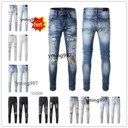 Biker 2024 New Arrivals Amari Amirl Amirlies Am Man Amis Imiri Amiiri Mens Luxury Designer Denim Calças Jeans Buracos Calças Jean Coolguy Roupas M6XI