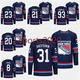 New York "Rangers" 23 Adam Fox 2023-24 Navy Third Jersey 93 Mika Zibanejad 10 Artemi Panarin 31 Igor Shesterkin 79 K'Andre Miller 20 Chris Kreider 55 Ryan Lindgren