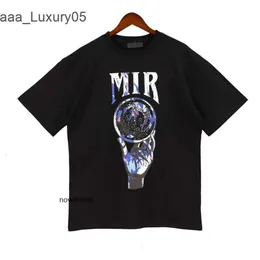 Marka Amari amirl amirlies am amii imiri amiiri men luksus designer designer piasek i koszulka z krótkim rękawem T-shirty y Summer Fluid Letter Printed S Rwzn C46G