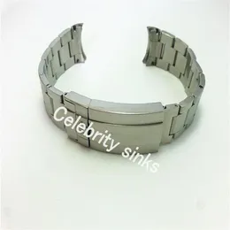 20 mm hochwertiges Uhrenarmband aus massivem Edelstahl mit gebogenem Ende, verstellbare Faltschließe für SOLEX-Uhrenarmband264a