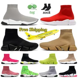 free shipping sock shoes top quality mens womens blcg designer sneakers 2024 New Paris Balanaces Triple Black and White Pink Vintage Beige Slip On Boots Speed Trainer